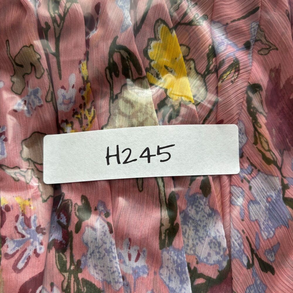 Wonderly Midi Dress Sheer Asymmetrical Hem Boho Flirty Pink Floral Medium H245 - Picture 10 of 10